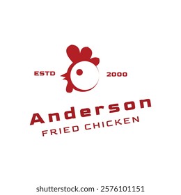 White and red chicken Restaurent logo