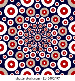 White & red Circle Retro Seamless Vector Pattern Background