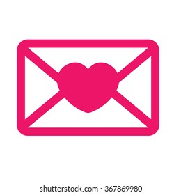 white red closed envelope with heart