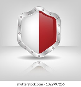 white and red coat of arms. Vector stock illustration