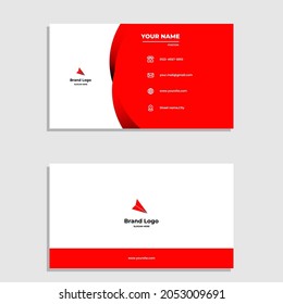 White Red Color Of Bussines Card Design