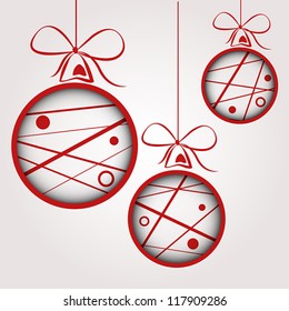 white red dottes scribbled christmas card. christmas concept