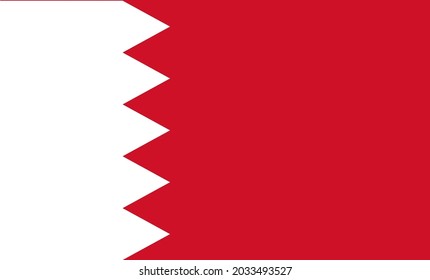 White and red flag of the Kingdom of Bahrain. Vector Illustration