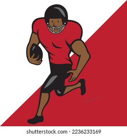 White and Red Football Theme Illustration Design 