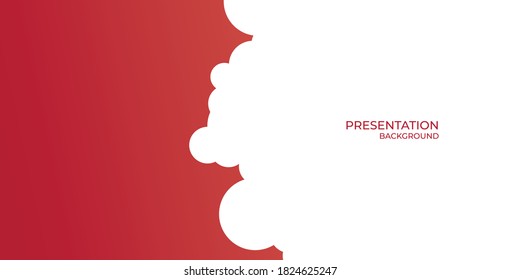 White and red gradient background with abstract cloud graphic elements for presentation and web header design. Vector illustration for business, corporate, institution, festive, seminar, and talks