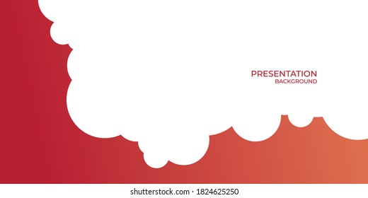 White and red gradient background with abstract cloud graphic elements for presentation and web header design. Vector illustration for business, corporate, institution, festive, seminar, and talks