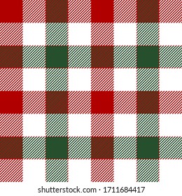 Motif écossais harmonieux de tradition écossaise de plumes écossaises blanches, rouges et vertes.Concept de Noël et de Nouvel An.Texture de tartan, plaid, nappes, vêtements, chemises, robes, papier, literie, couvertures et autres textiles