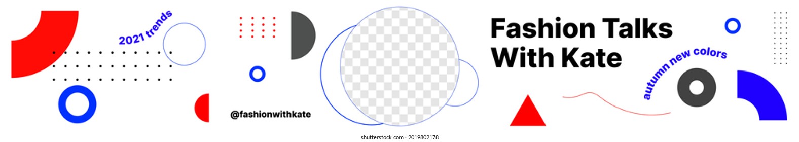 White and Red Header for Account on Video Platform. Template For Social Media. Put your Logo and Header Under the Background. Vector illustration