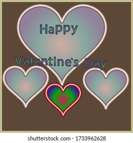 white and red hearts on a gray background. poster for valentines day
