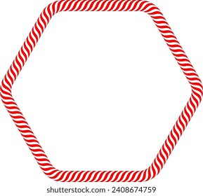 white red hexagonal lollipop candy frame