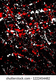 White and red Ink blots Grunge urban background.Texture Vector. Dust overlay distress grain. Rainbow paint splatter ,dirty, poster for your design. Hand drawing illustration