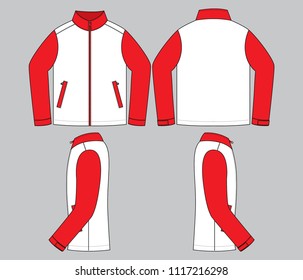 White and Red Jacket Design Vector