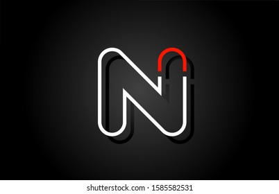 white red letter N alphabet logo design icon for company. Suitable as a business logotype