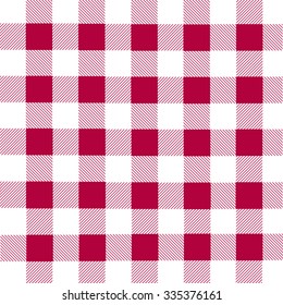 White and red lumberjack plaid seamless pattern, vector illustration