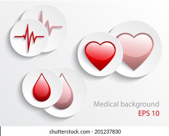 white and red medical background/ vector illustration eps10