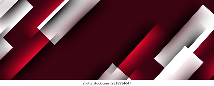 White and red minimal geometry background