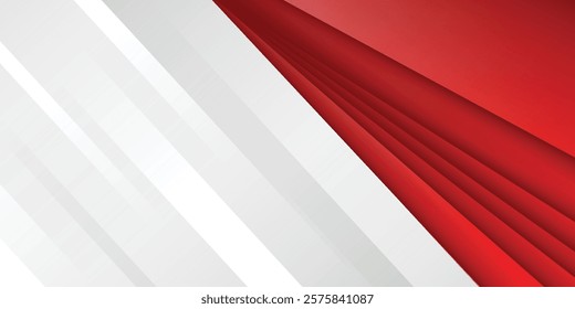 White and red modern abstract background. Dynamic shapes composition. Vector illustration
