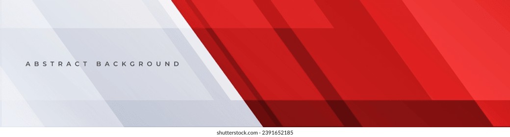 Banner amplio abstracto blanco y rojo moderno con líneas y formas geométricas. Ilustración del vector de fondo abstracto rojo y blanco