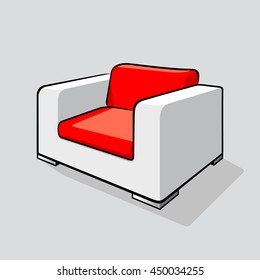 White red modern armchair