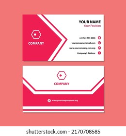 White and Red Modern Minimal Business Card Vector