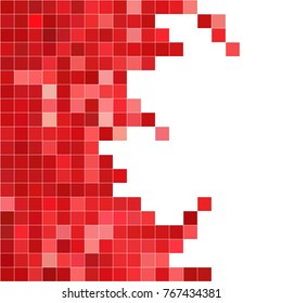 White red mosaic background. Geometric template with mesh of squares for your amazing design.