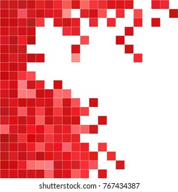 White red mosaic background. Geometric template with mesh of squares for your amazing design.