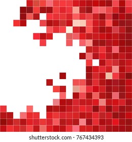 White red mosaic background. Geometric template with mesh of squares for your amazing design.