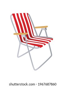 white and red outdoor chair. vector illustration