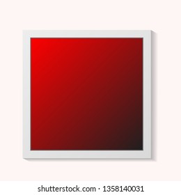 White and red photo frames with shadows isolated on white background. Vector illustration