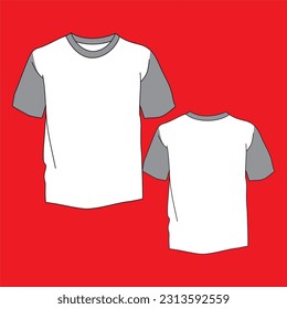 vectores de camisetas llanas blancas y rojas para hombres
