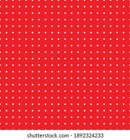 White and red Polka Dot seamless pattern. Vector background.