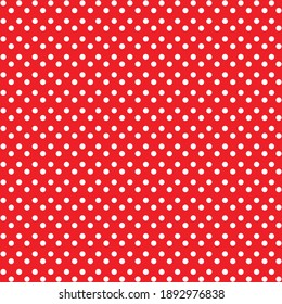 White and red Polka Dot seamless pattern. Vector background.