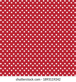 White and red Polka Dot seamless pattern. Vector background.