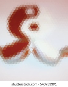 White and red polygonal illustration with triangle. Geometric background.