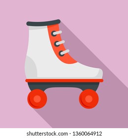 White red roller skates icon. Flat illustration of white red roller skates vector icon for web design
