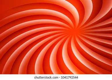 White and red rotating hypnosis spiral. Optical illusion. Hypnotic psychedelic vector illustration. Twirl abstract background. Easy to edit design template for your projects.