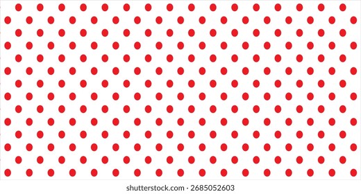 White and red seamless polka dot pattern vector