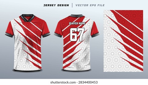 White Red Sharp Angular Mesh Football Jersey Design