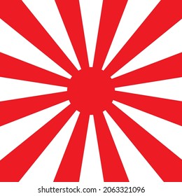 White and Red Sunburst Pattern Background. Rays. Sunburst background. Vector illustration. White and Red radial background. Sunlight Japan Style.