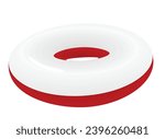 White and red swim ring. vector illustration