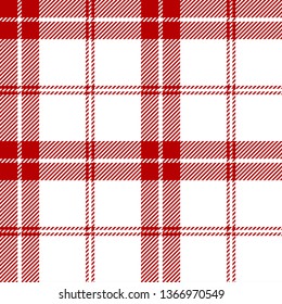 White and Red tartan plaid Scottish seamless pattern.Texture from plaid, tablecloths, clothes, shirts, dresses, paper, bedding, blankets and other textile products.