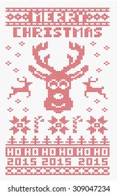 White and Red Ugly Christmas 2015 Sweater Design