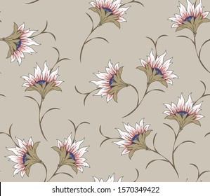 white red vector flowers on brown background 