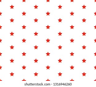 White and red vector seamless pattern with stars