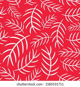 White and red vector seamless pattern for winter and Christmas product design 