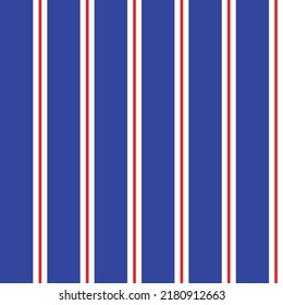 White and red vertical stripe pattern on blue background. Stripe textile pattern for fabric and textile design.