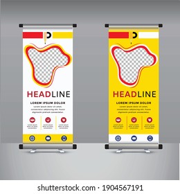 abstraktes Bannerdesign in weiß-rot und gelb