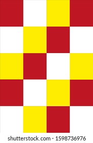 White, red and yellow squares background.