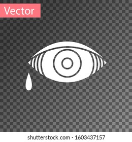 White Reddish eye due to viral, bacterial or allergic conjunctivitis icon isolated on transparent background.  Vector Illustration