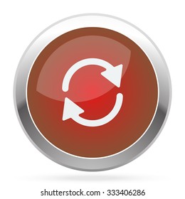 White Refresh icon on red web app button